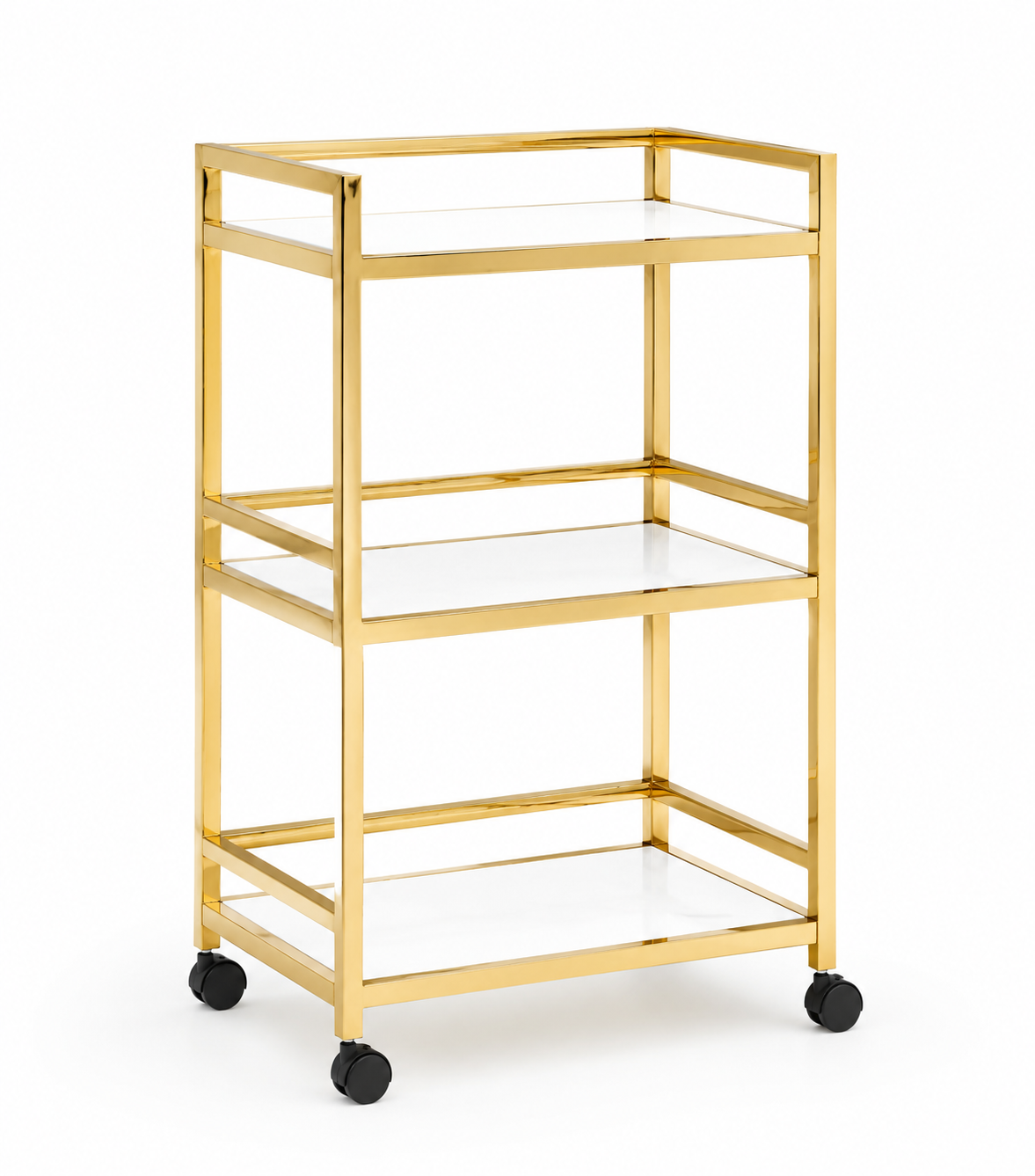 Luxury Wood and Gold Salon Trolley
