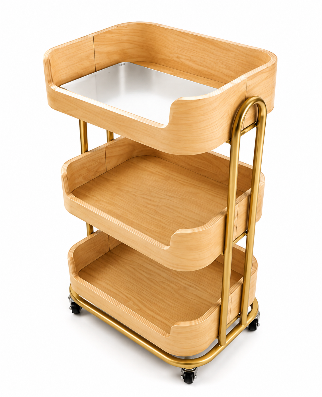 Luxury Wood and Gold Salon Trolley II