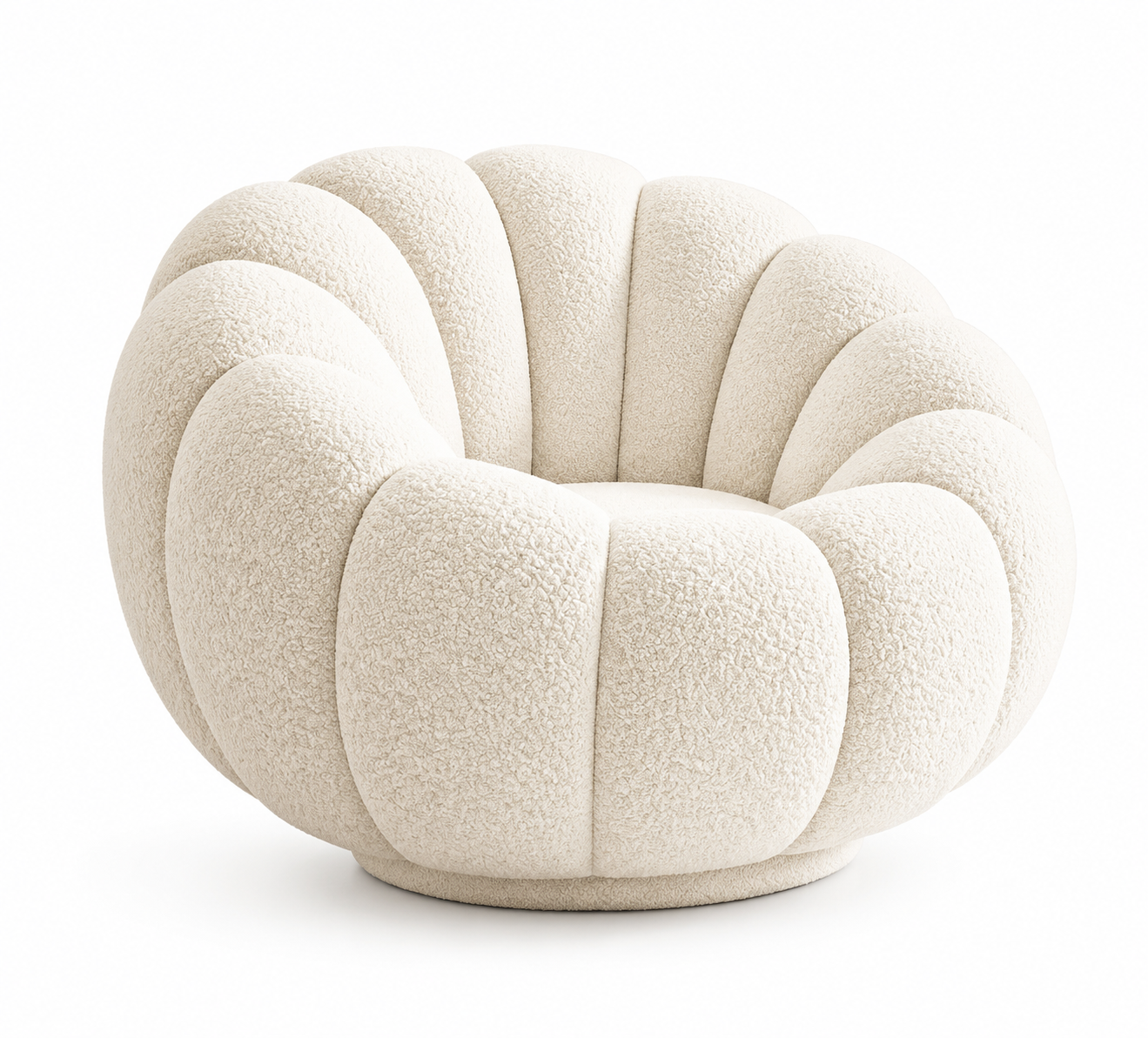 Plush Pumpkin-Style Lamb Wool Lounge Chair