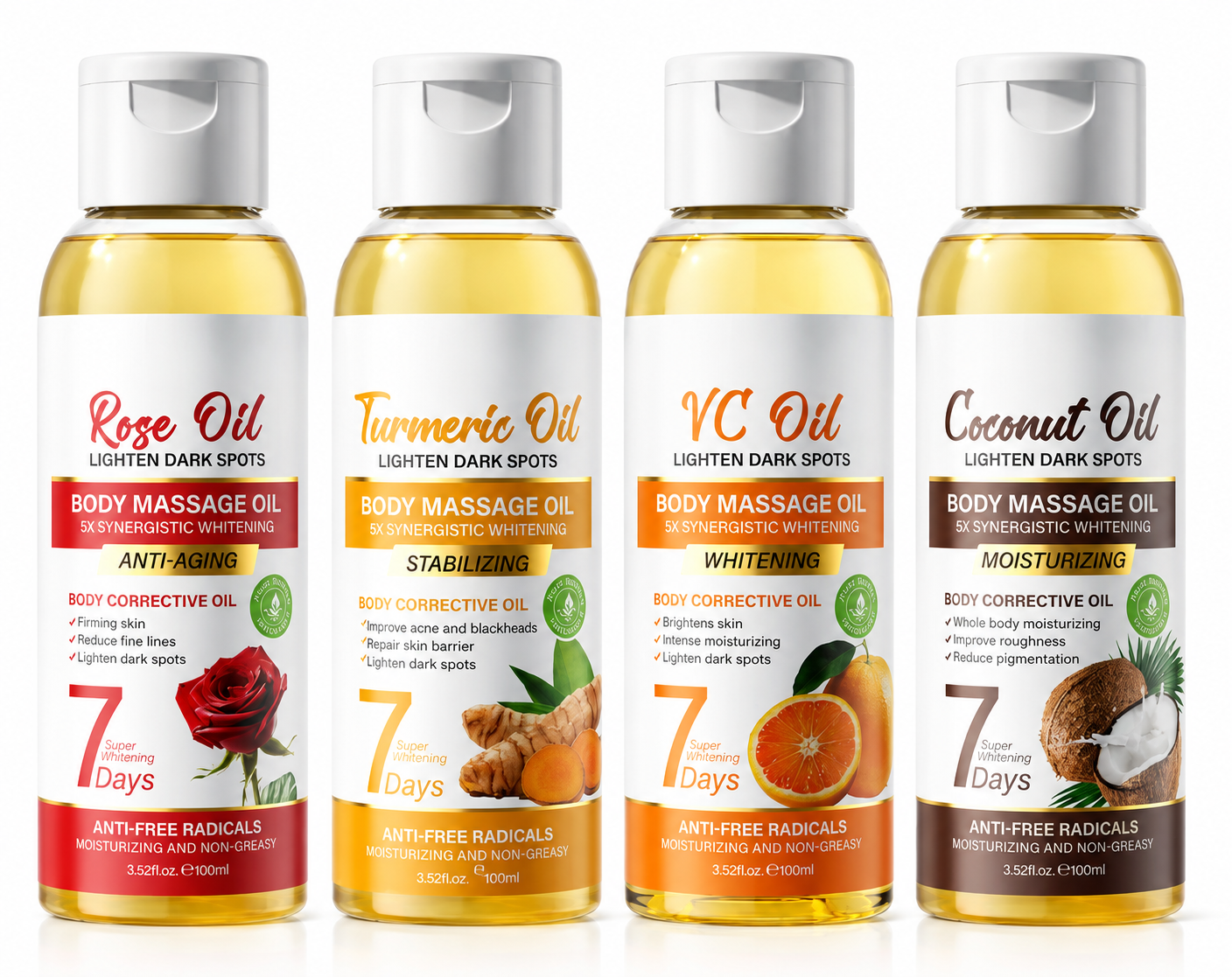 Four-Formula Body Massage Oil Collection – Firming, Brightening and Deep Moisturizing