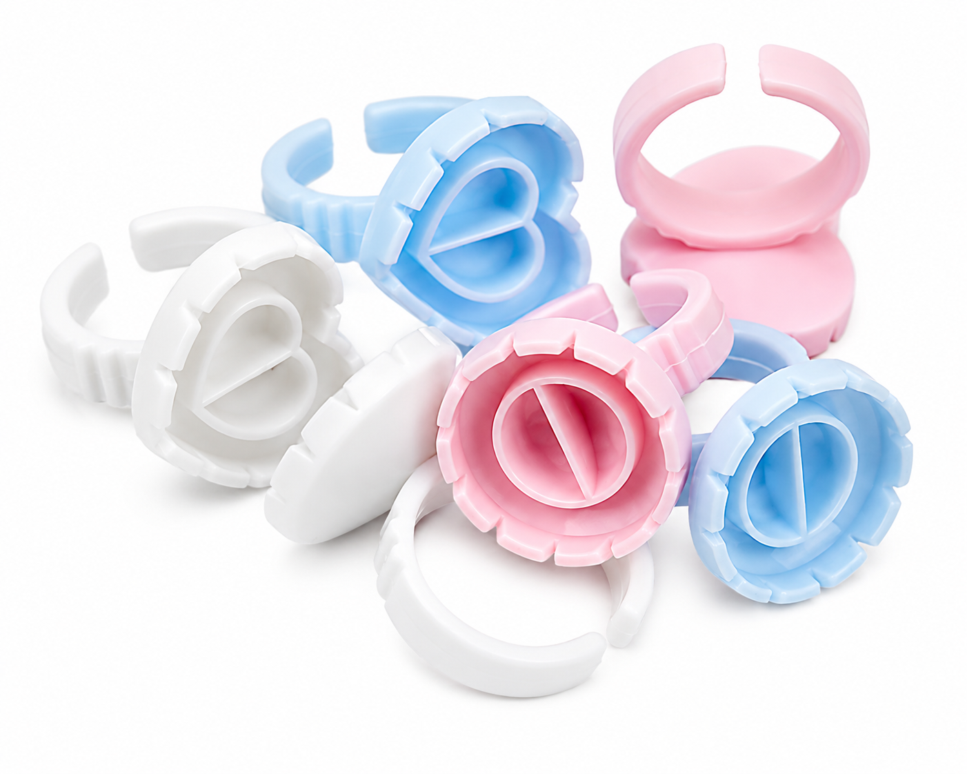 100-Piece Disposable Eyelash Glue Cup Ring Set