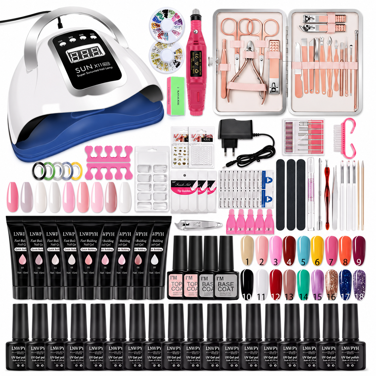 Professional Poly Nail Gel & Manicure Kit