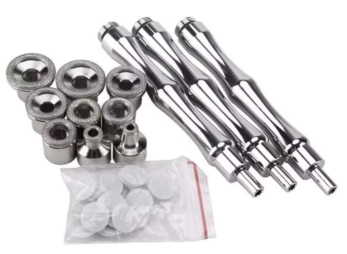 9-Piece Diamond Microdermabrasion Tips and Wand Set – Professional Facial Exfoliation Accessories
