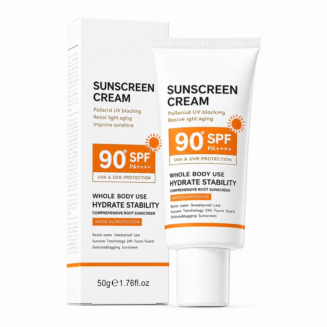 SPF 90+ Sunscreen Cream for Face & Body – Hydrating UVA & UVB Sun Protection