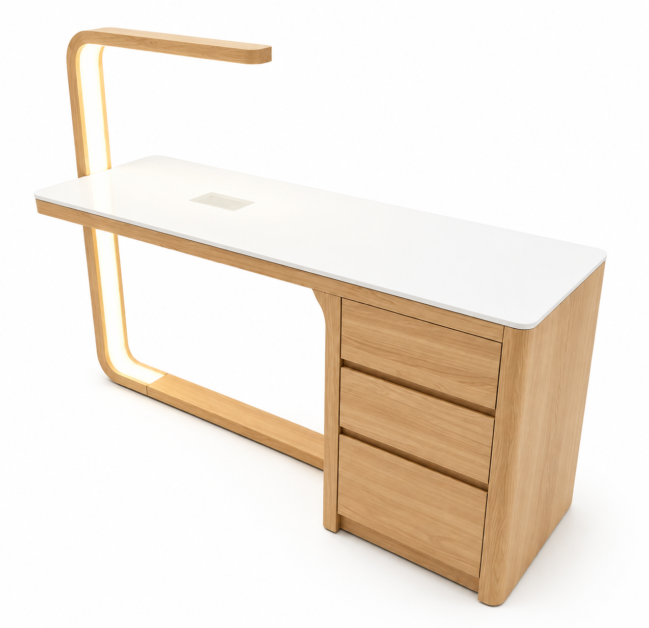 Modern Manicure Table with LED Lamp and Dust Collector