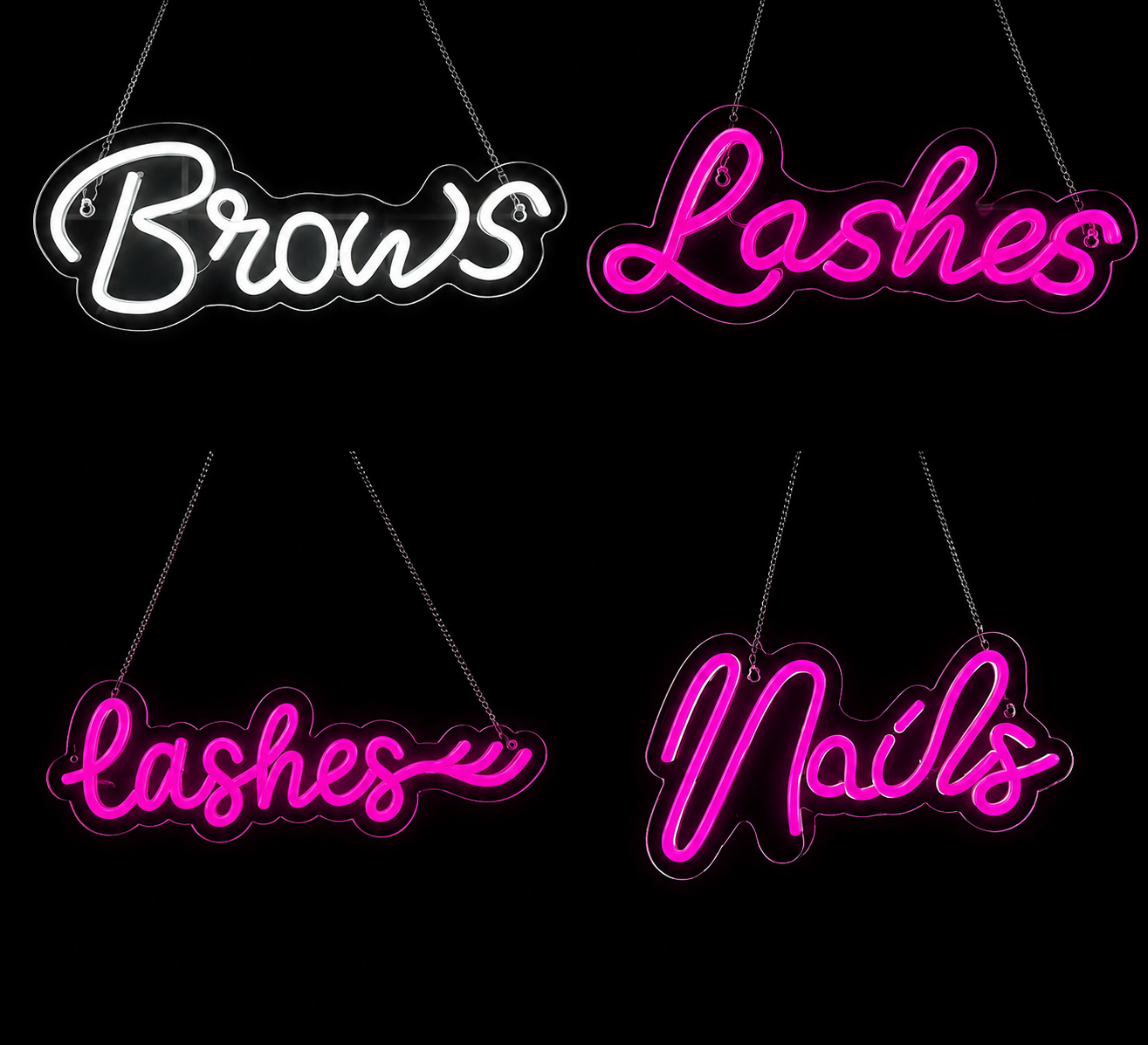 Brows, Lashes & Nails LED Neon Salon Signs