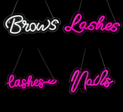 Brows, Lashes & Nails LED Neon Salon Signs