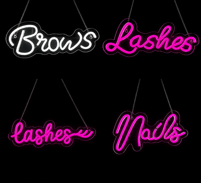 Brows, Lashes & Nails LED Neon Salon Signs