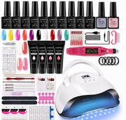 Professional Poly Gel Nail Extension Kit with UV/LED Lamp & Electric Nail Drill