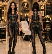 Catsuit shown front and back