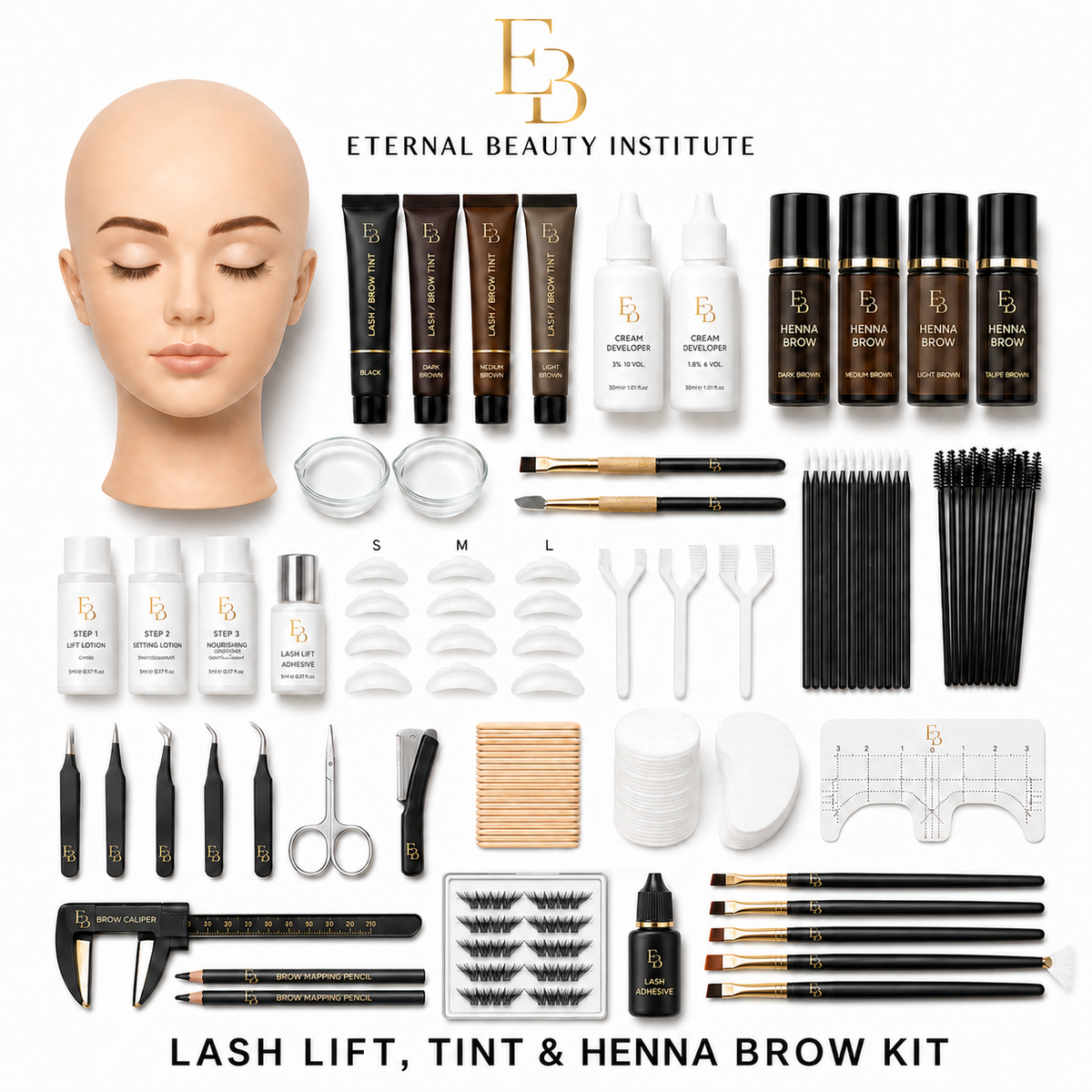 Kit de teinture cils/sourcils et henné pour sourcils