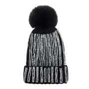Rhinestone Pom Pom Beanie