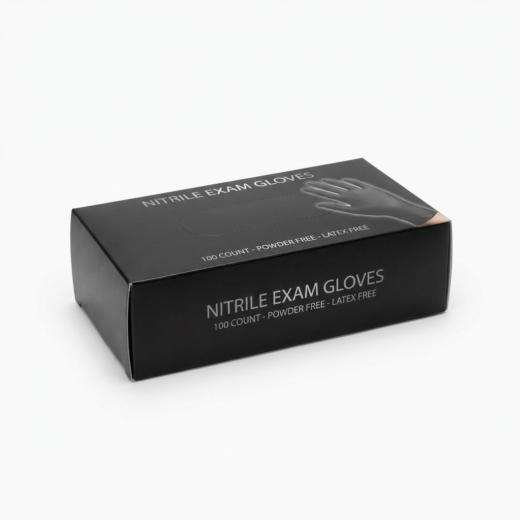 Black Nitrile Exam Powder Free Gloves
