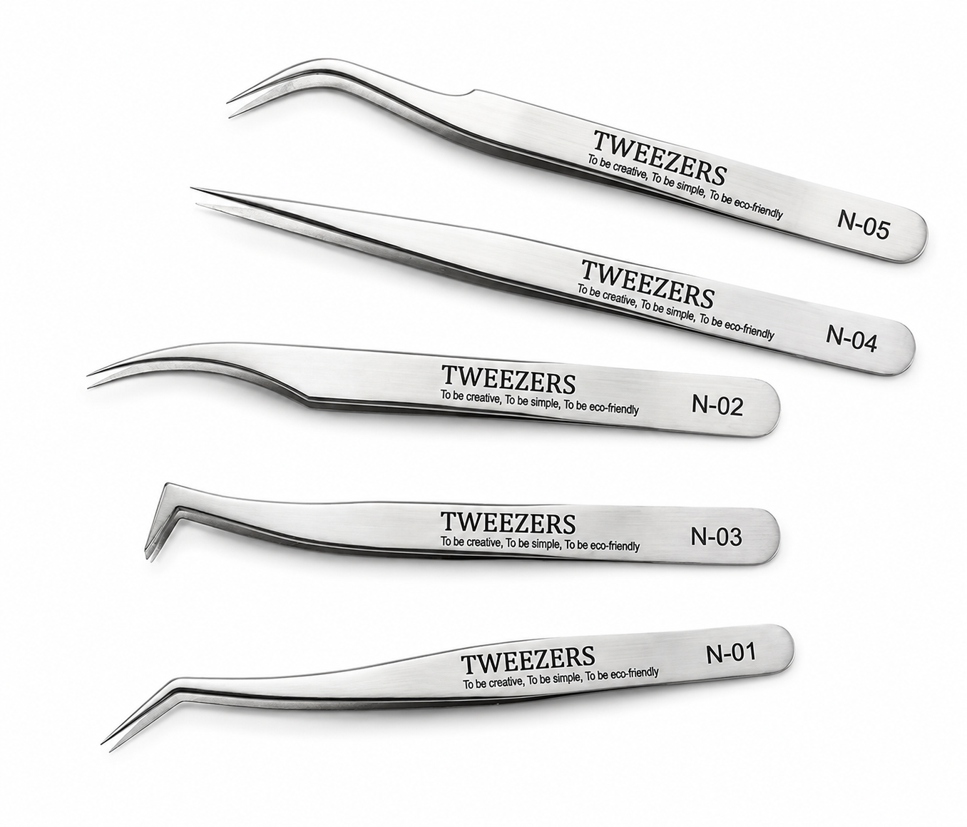 5-Piece Precision Lash Tweezer Set