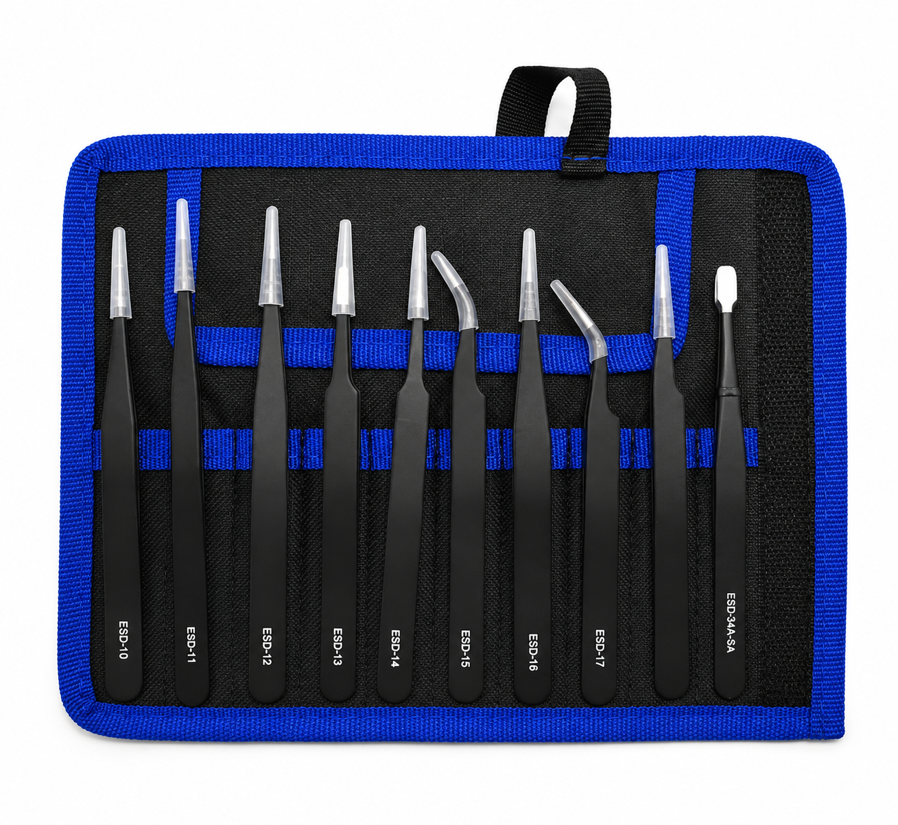 10-Piece Precision Tweezer Set with Storage Case