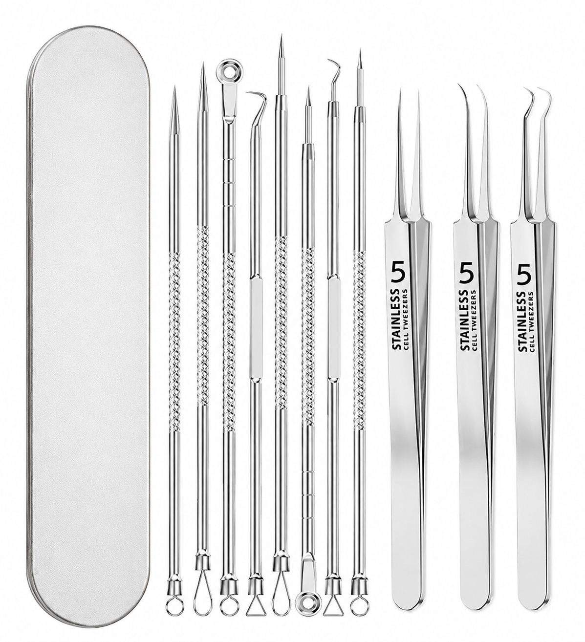 Stainless Steel Blackhead & Blemish Extraction Tool Set